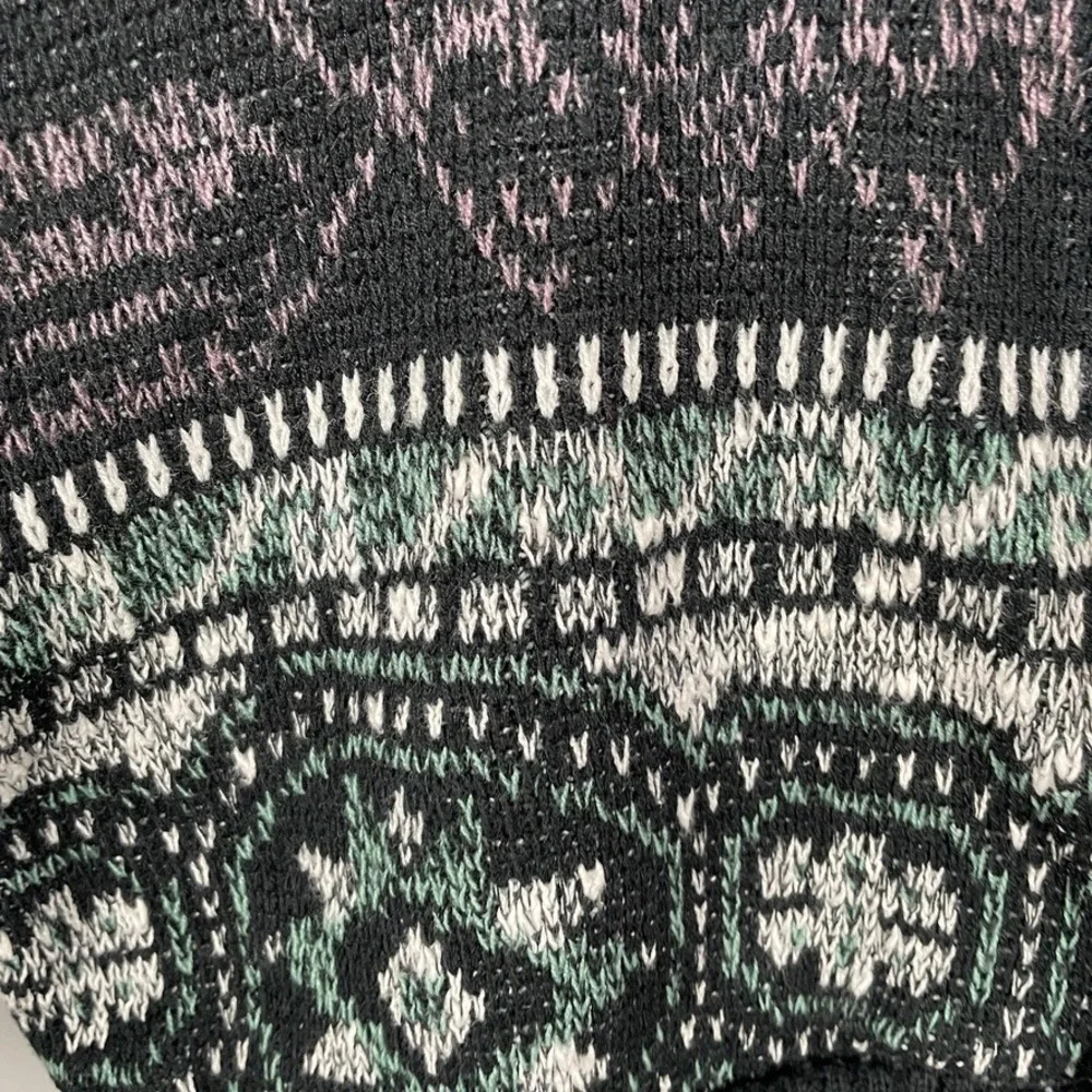 Vintage Method Cardigan Women M Geometric Cropped Knit Abstract Grandpa Boho